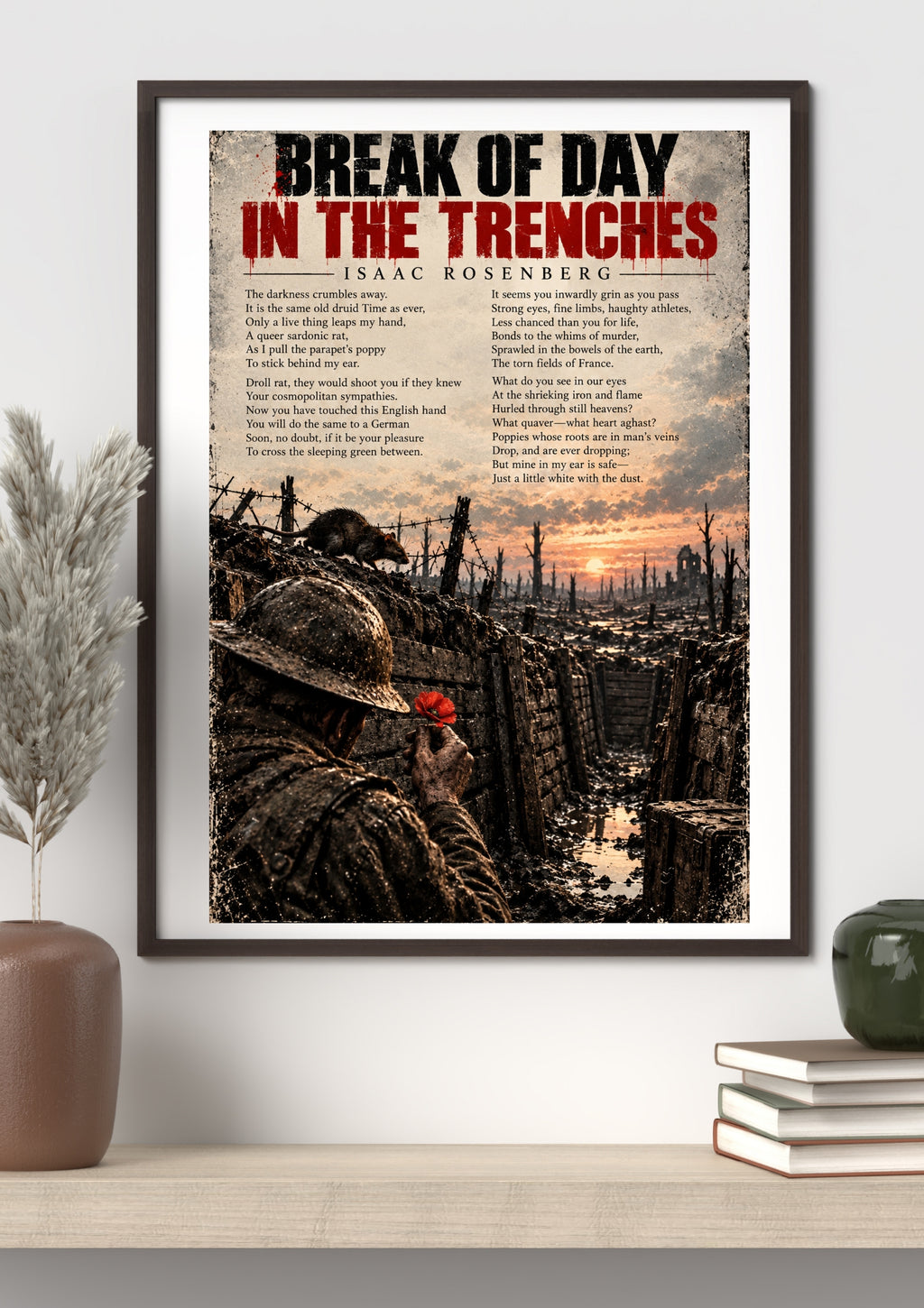 Break of Day in the Trenches by Isaac Rosenberg – WWI Poetry Wall Art Print