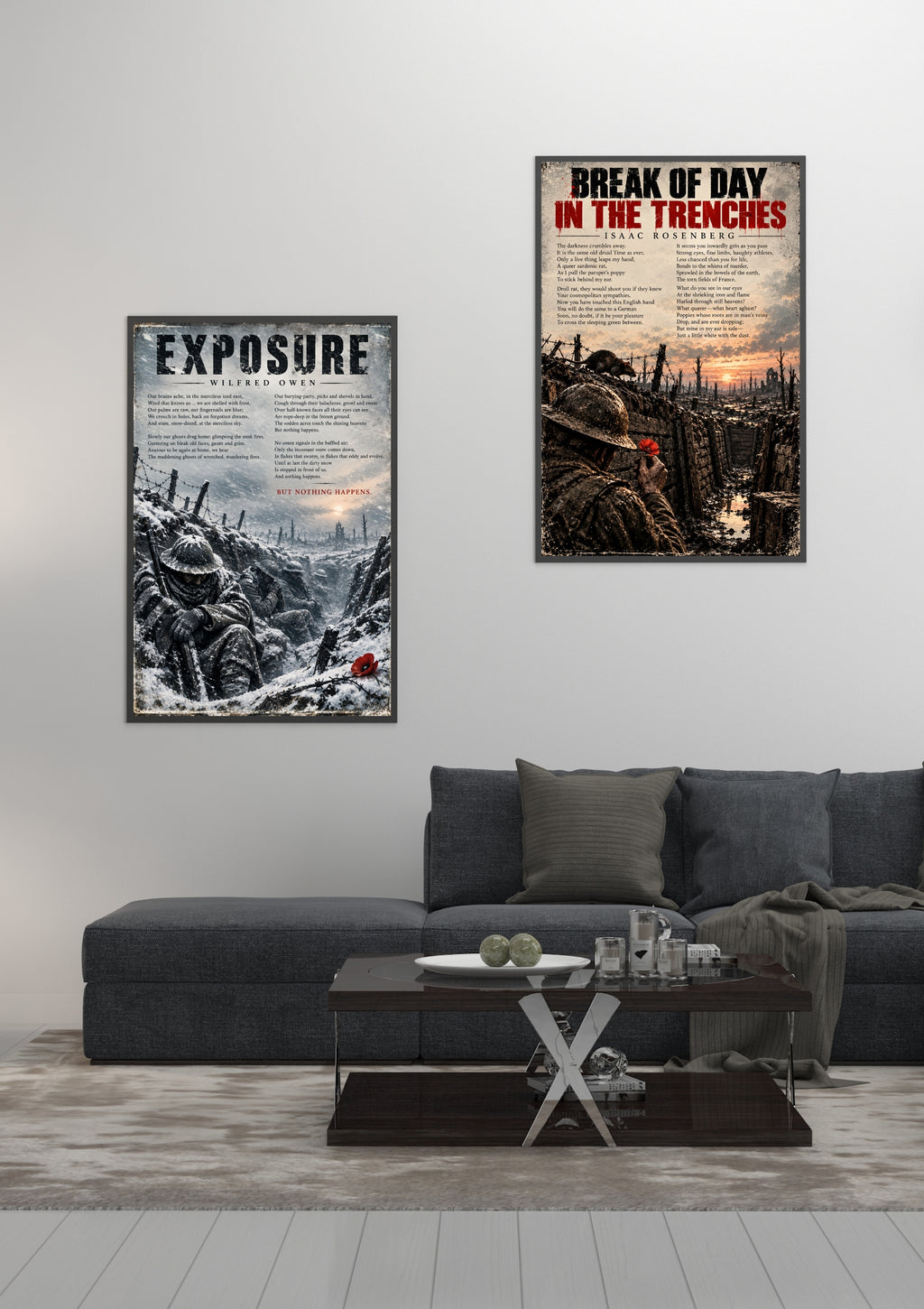 Break of Day in the Trenches by Isaac Rosenberg – WWI Poetry Wall Art Print