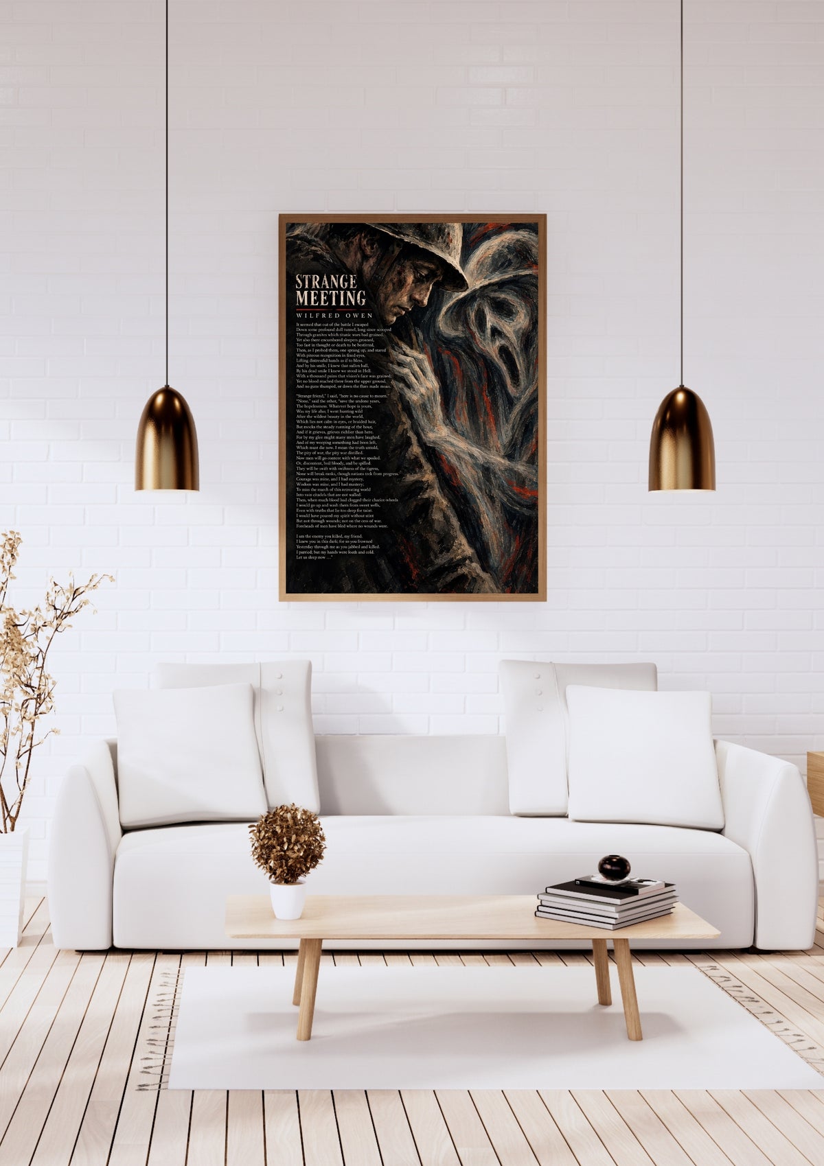 Strange Meeting by Wilfred Owen – WWI Poetry Wall Art – Expressionist War Print