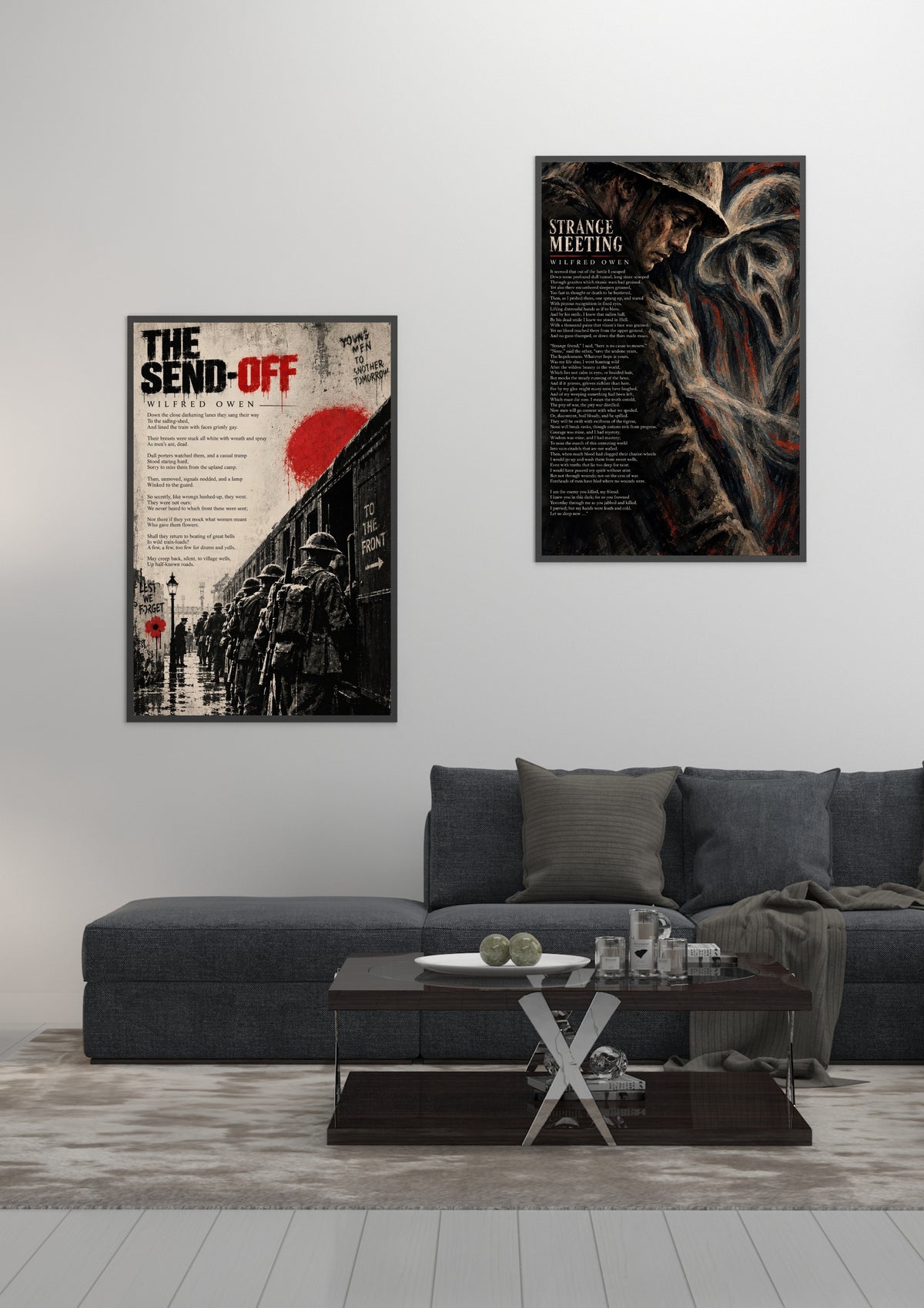 Strange Meeting by Wilfred Owen – WWI Poetry Wall Art – Expressionist War Print