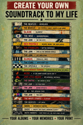 Personalised Soundtrack to My Life custom album wall art print featuring 25 favourite records