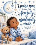 Psalm 139 14 Baby Boy Nursery Wall Art Digital Download Christian Printable Poster
