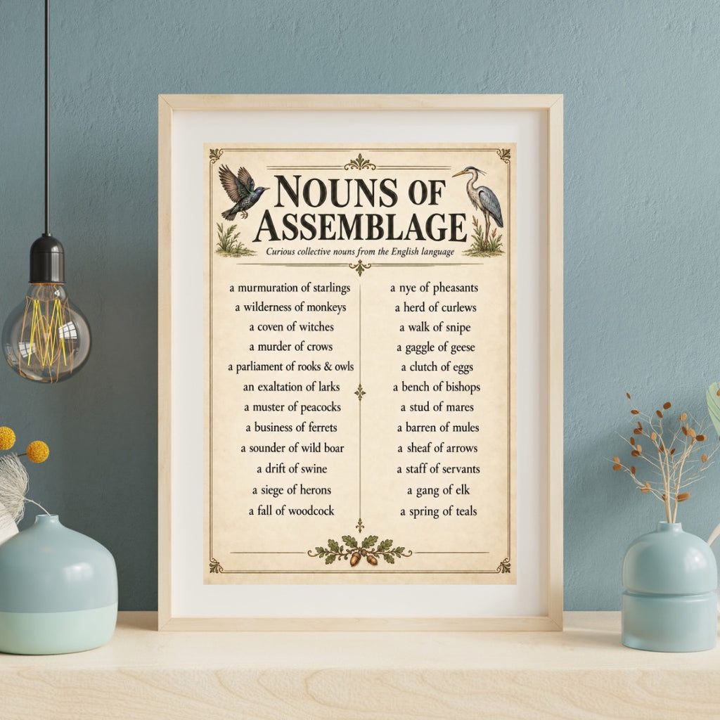 Nouns of Assemblage Poster – Curious Collective Nouns Wall Art
