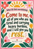 Matthew 11:28 Bible Verse Wall Art – Digital Download