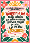 Mateo 11:28 Lámina Bíblica en Español – Descarga Digital