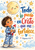 Filipenses 4:13 Lámina Bíblica Infantil para Niño – Descarga Digital