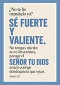 Josué 1:9 Sé Fuerte y Valiente | Lámina Cristiana Digital para Imprimir