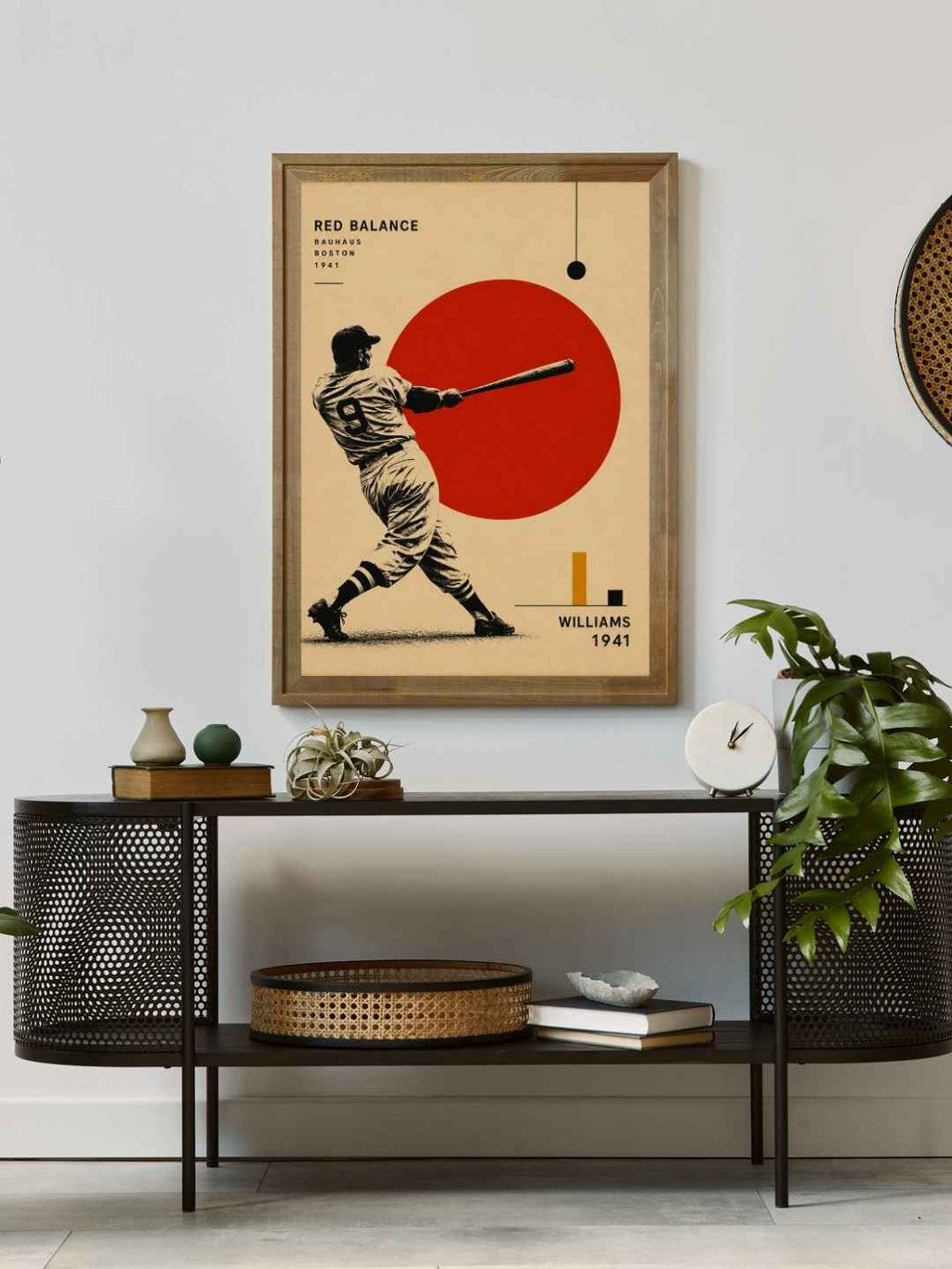 Ted Williams 1941 Baseball Wall Art – Boston No. 9 Bauhaus Poster – Vintage Baseball Print