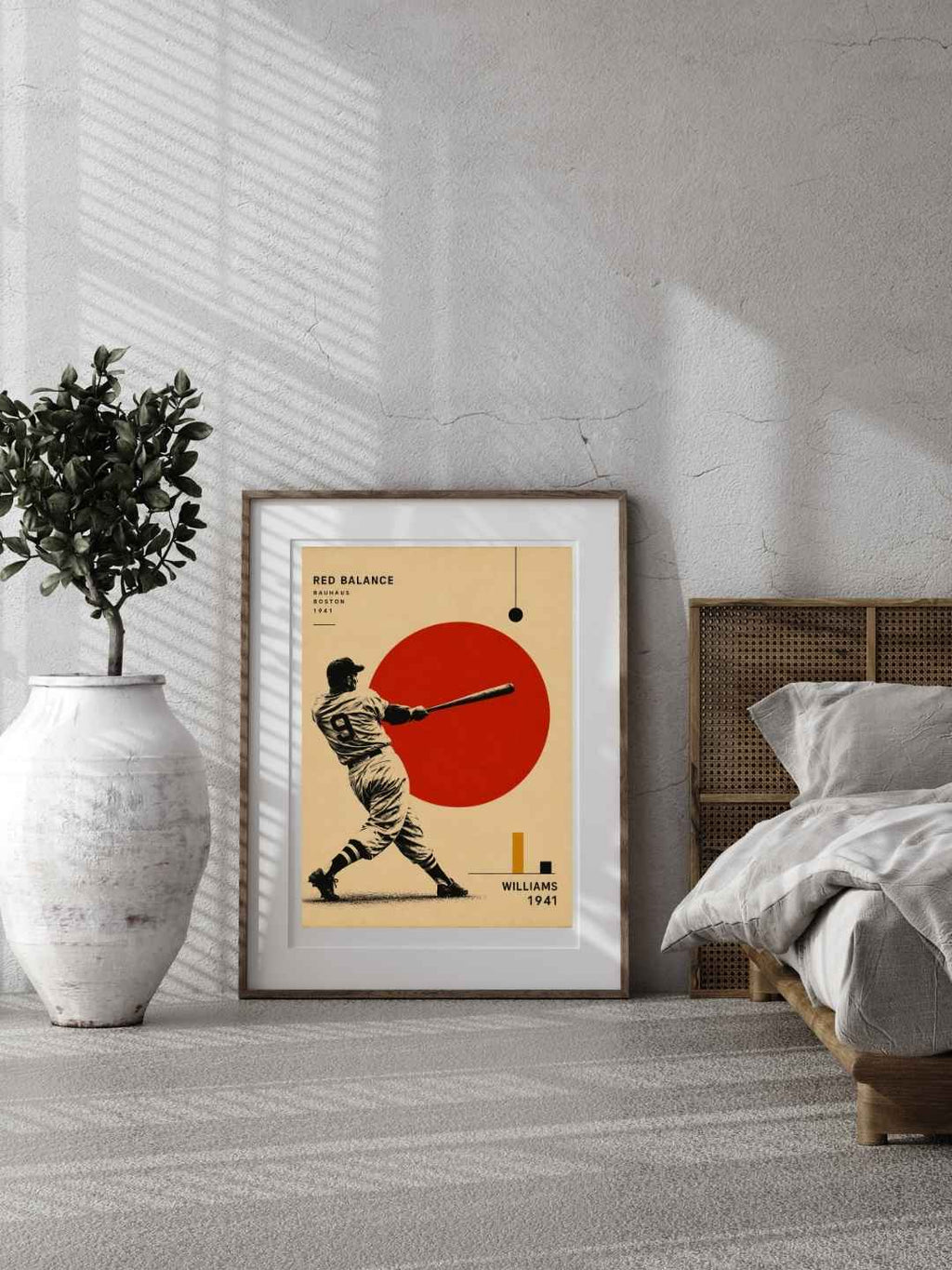 Ted Williams 1941 Baseball Wall Art – Boston No. 9 Bauhaus Poster – Vintage Baseball Print