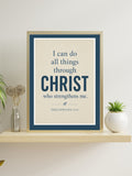 Philippians4:13 Christian Wall Art Print- I can do all things through Christ - Bible verse Wall Decor